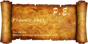 Plavecz Emil névjegykártya