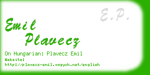 emil plavecz business card